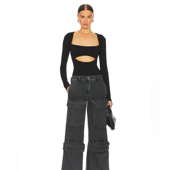 AFRM Black Cutout Long Sleeve Vail Bodysuit - Picture 4 of 10